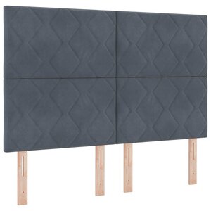 Lit à ressorts vidaXL avec matelas gris foncé 140x190 cm en velours