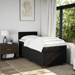 vidaXL Sommier à lattes de lit et matelas Noir 80x200 cm Tissu