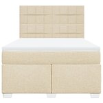 vidaXL Sommier à lattes de lit avec matelas Crème 140x200 cm Tissu