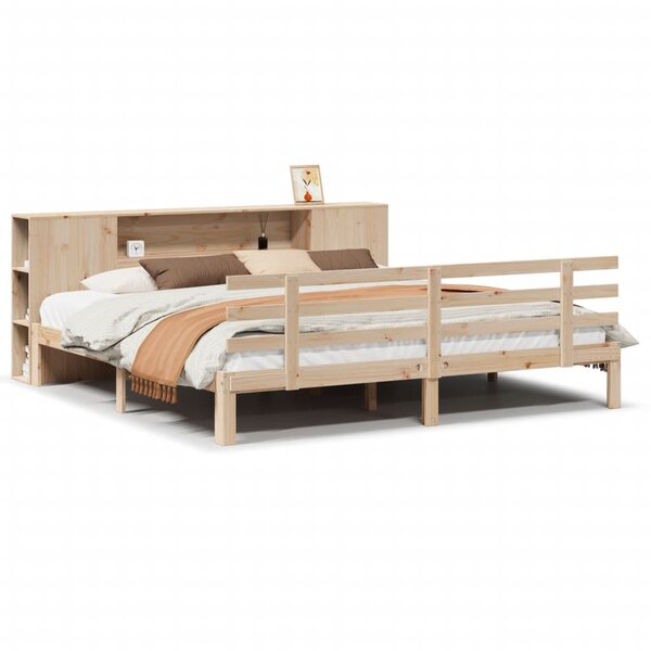 vidaXL Lit bibliothèque sans matelas 180x200 cm bois massif de pin