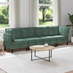 vidaXL Ensemble de meubles pour le salon 4 Pièces Vert Mer Velours
