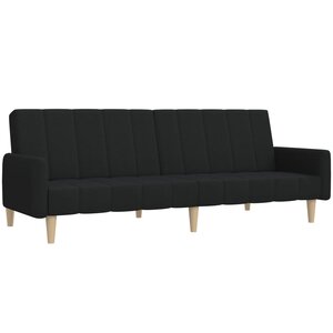 vidaXL Canapé-lit à 2 places noir tissu