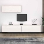 vidaXL Ensemble de meubles TV 3 Pièces blanc bois massif de pin
