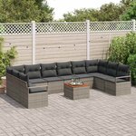 vidaXL Ensemble de canapé de jardin 11 Pièces Gris