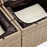 vidaXL Salon de jardin avec coussins 7 Pièces beige résine tressée