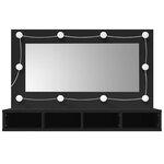vidaXL Armoire à miroir avec LED noir 90x31 5x62 cm