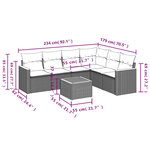 vidaXL Salon de jardin avec coussins 7 Pièces beige résine tressée