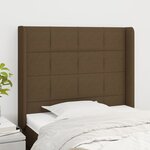 vidaXL Tête de lit avec oreilles Marron foncé 83x16x118/128 cm Tissu