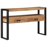 Tables d'appoint vidaXL Noires 120x33x75 cm en Bois d'Acacia Massif et Métal