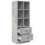 vidaXL Haut Armoire avec tiroir Gris béton 45 5 x 34 x 127 cm