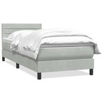 vidaXL Sommier à lattes de lit et matelas gris clair 90x210 cm velours