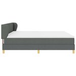 Lit Box Spring vidaXL avec matelas gris foncé 200x200 cm en tissu