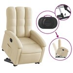 vidaXL Fauteuil inclinable électrique crème tissu