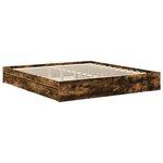 vidaXL Lit de Rangement Chêne fumé 180 x 200 cm Bois d'ingénierie