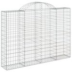 vidaXL Panier de gabions arqué 200x30x140/160 cm Fer galvanisé