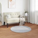 vidaXL Tapis en Fourrure Synthétique de Lapin Olite Gris Ø 120 cm