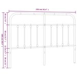vidaXL Tête de lit métal noir 150 cm