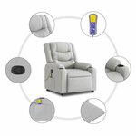 vidaXL Fauteuil de massage inclinable gris nuage tissu