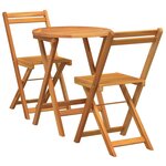 vidaXL Ensemble de salle à manger pour jardin 3 pc Huile Naturelle