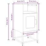 vidaXL Table de chevet jaune moutarde 36x39x78 cm acier laminé à froid