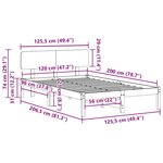 vidaXL Cadre de lit avec tête de lit Naturel 120 x 200 cm Pin massif