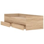 vidaXL Cadre de lit avec tiroirs sans matelas chêne sonoma 90x200 cm