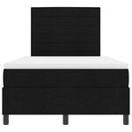 vidaXL Lit à Ressorts avec Matelas Noir Petit Double en Tissu