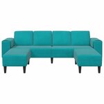 Ensemble de Canapés 3 Pièces Turquoise Velours