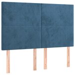 vidaXL Tête de lit Bleu foncé 144 x 5 x 118/128 cm Velours