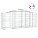vidaXL Paniers à gabions arqués 13 Pièces 200x50x80/100 cm Fer galvanisé