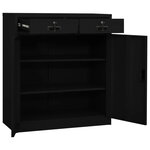 Armoire de bureau avec 2 étagères réglables rangement dossiers 90 x 40 x 102 cm en acier noir 02_0046909