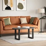 vidaXL Pieds de table basse en U 2 pièces Noir 28 x (42-43) cm Acier