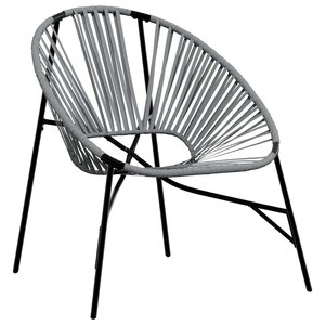 vidaXL Chaise œuf de jardin noir et gris clair résine tressée
