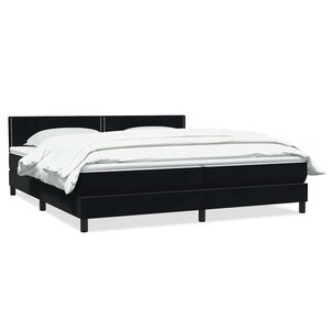 vidaXL Sommier à lattes de lit avec matelas noir 180x220 cm velours