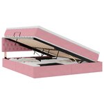 vidaXL Lit de Rangement avec tête de lit Rose 180 x 200 cm Velours