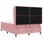Lit à ressorts vidaXL avec matelas rose 140x190 cm en velours