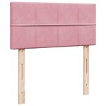 vidaXL Sommier à lattes de lit avec matelas Rose 100x200 cm Velours