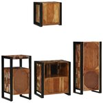 vidaXL Ensemble de mobilier de salle de bain avec étagère avec stockage avec porte 4 Pièces