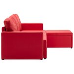 vidaXL Canapé-lit modulaire 3 places Rouge Similicuir