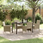 vidaXL Ensemble de salle à manger de jardin 5 pièces beige en poly rattan