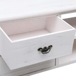 vidaXL Meuble TV Blanc antique 108x30x40 cm Bois de Paulownia solide