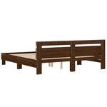 vidaXL Cadre de lit avec tête de lit et LED chêne marron 200x200 cm