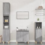 vidaXL Ensemble de meubles de salle de bain 3 Pièces Sonoma gris