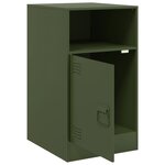 vidaXL Table de chevet vert olive 34 5x39x62 cm acier