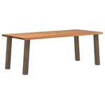vidaXL Table à manger et bord naturel bois massif chêne rectangulaire