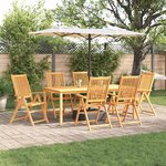vidaXL Ensemble de salle à manger pour jardin 7 Pièces Marron
