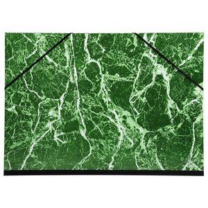 Carton À Dessin Papier Marbré Verni Avec Élastiques 37x52 Cm - Pour Format 1/2 Raisin - Vert - X 10 - Exacompta