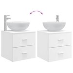 vidaXL Vanité de lavabo mural Blanc 49 5 x 44 5 x 66 5 cm