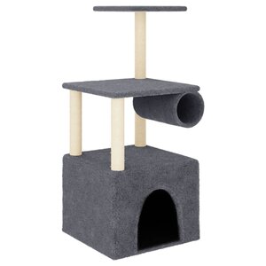 vidaXL Arbre à chat avec griffoirs en sisal gris foncé 109 5 cm