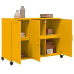 vidaXL Buffet jaune moutarde 100 5x39x72 cm acier